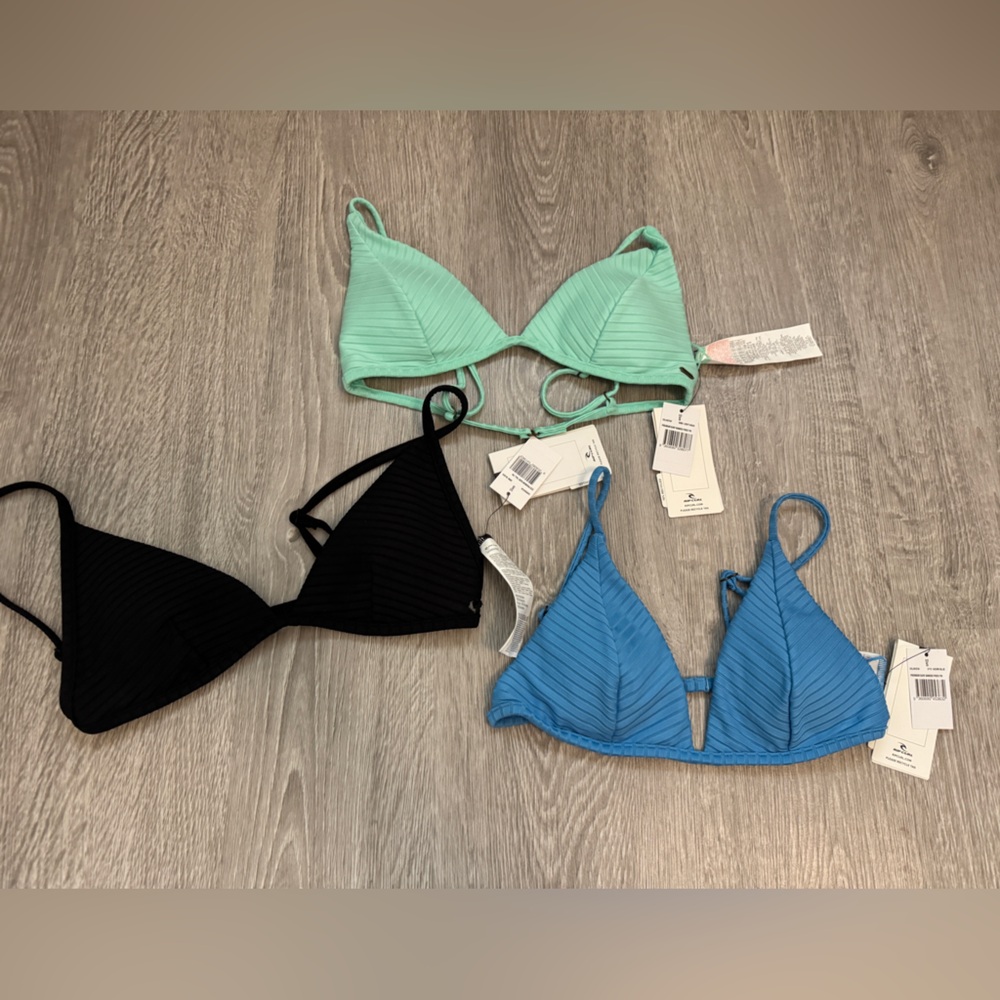 Rip Curl Premium Surf Fixed Triangle Bikini Choose black, blue, white, or teal - Picture 11 of 11